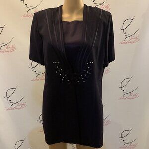 MICHAEL BLAKE. Size 10P. Short Sleeve Embellished Jacket or Top. DB2.